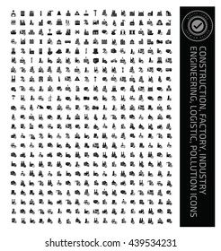 Big icon set,construction icon,factory icon,industry icon,engineering icon,logistic icon,pollution icon,vector