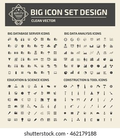 
Big icon set,database server icon,big data icon,education icon,construction icon,vector
