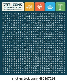 Juego de iconos grandes,Icono de la industria,vector limpio