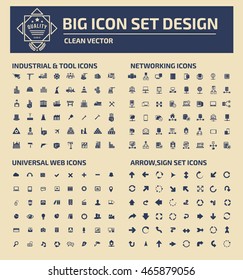 Big icon set,industry icon,network icon,web icon,arrow icon,vector