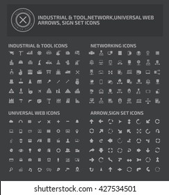 Big icon set,industry,network,web,arrow design,vector