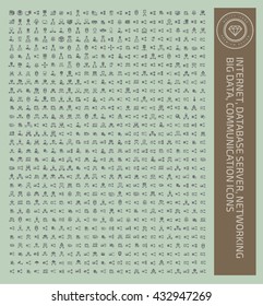 Big icon set,Internet icon,database icon,networking icon,big data icon,communication icon,vector