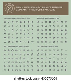 Big icon set,media icon,finance icon,database icon,data analysis icon,vector