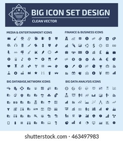 
Big icon set,media icon,finance icon,database icon,data analysis icon,vector