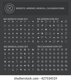 Big icon set,website,arrow,medical,calendar design,vector