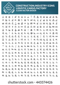 Big icon,Construction icon,industry icon,logistic icon,cargo icon,factory icon,clean vector
