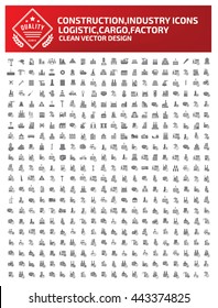 Big icon,Construction icon,industry icon,logistic icon,cargo icon,factory icon,clean vector