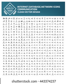 Big icon,Internet,database,network,communication icon set,clean vector