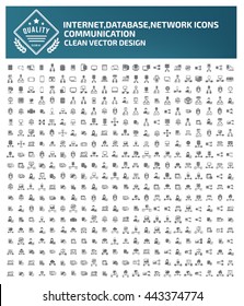 Big icon,Internet,database,network,communication icon set,clean vector