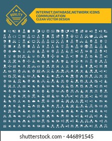 
Big icon,Internet,database,network,communication icon set,clean vector