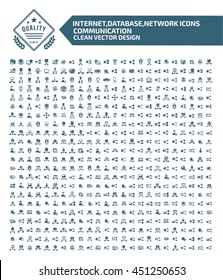 Big icon,Internet,database,network,communication icon set,clean vector