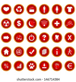 Big icons set on a white background