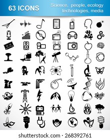 Big icons set. Vector illustration.