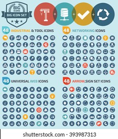 Big icons,industry,tool,network,universal web,arrows icons,clean vector