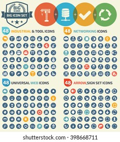 Big icons,industry,tools,network,universal web,arrows,sign icons,clean vector