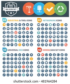 Big icons,industry,tools,network,universal web,arrows,sign icons,clean vector