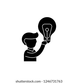 Big idea black icon, vector sign on isolated background. Big idea concept symbol, illustration 