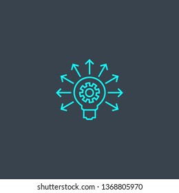 big idea concept blue line icon. Simple thin element on dark background. big idea concept outline symbol design. Can be used for web and mobile UI/UX