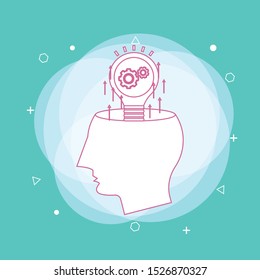 Big Idea Concept with green Background. Concept of line icon