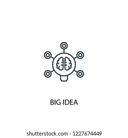 big idea concept line icon. Simple element illustration. big idea concept outline symbol design from Crowdfunding set. Can be used for web and mobile UI/UX
