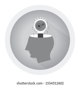 Big Idea Concept with white Background. Black and white icon
