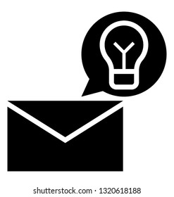 Big idea, creativity glyph icon 