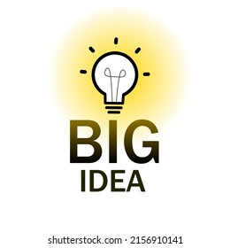 Gran diseño de ideas con bombilla. Gran idea. Gran idea. Ilustración vectorial plana.