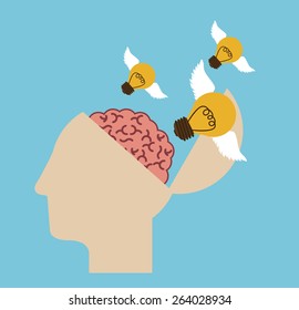 Big idea design over blue background, vector illustration