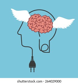 Big idea design over blue background, vector illustration