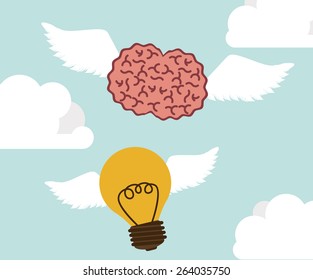 Big idea design over blue background, vector illustration