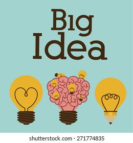 Big idea design over blue background, vector illustration