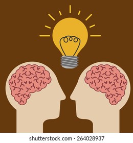 Big idea design over brown background, vector illustration