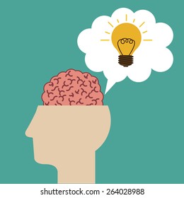 Big idea design over green background, vector illustration