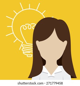 Big idea design over orange background, vector illustration