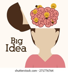Big idea design over white background, vector illustration