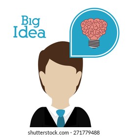 Big idea design over white background, vector illustration