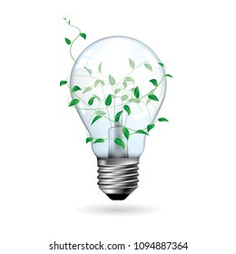 Big idea design,Light bulbs wrapped by plants.