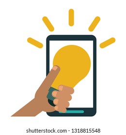 big idea in hand and smartphone