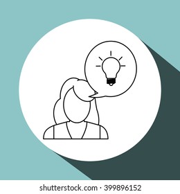 Big idea and light bulb icon design, vector illustration