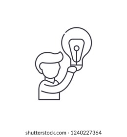 Big idea line icon concept. Big idea vector linear illustration, symbol, sign