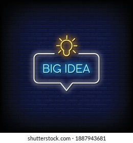 Big Idea Neon Signs Style Text Vector