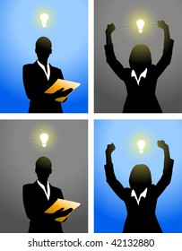 fondo de silueta de idea grande