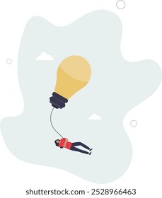 Grande ideia para resolver problema de negócios, invenção ou inovação para impulsionar o crescimento da empresa ou realização do trabalho concept.flat design com as pessoas.