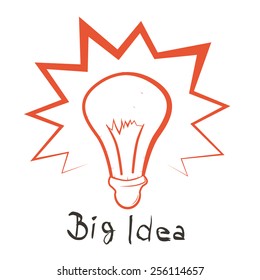 Big Idea Vector Illustration with Bulb Outline