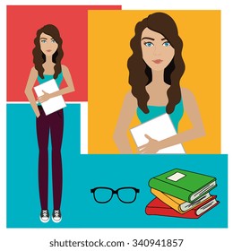 Big ideas from young minds cartoon graphic design, vector illustration.