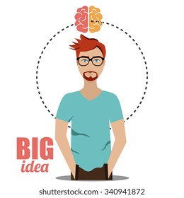 Big ideas from young minds cartoon graphic design, vector illustration.