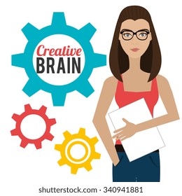 Big ideas from young minds cartoon graphic design, vector illustration.