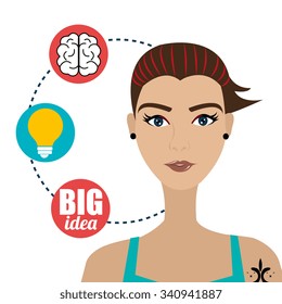 Big ideas from young minds cartoon graphic design, vector illustration.