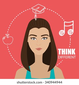 Big ideas from young minds cartoon graphic design, vector illustration.