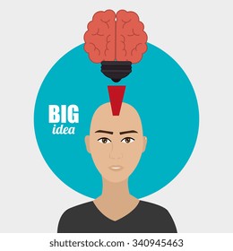 Big ideas from young minds cartoon graphic design, vector illustration.